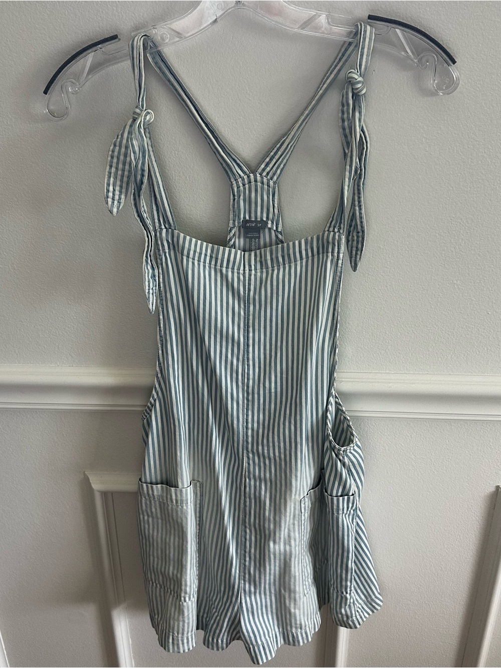 Aerie 100% cotton striped overall shorts